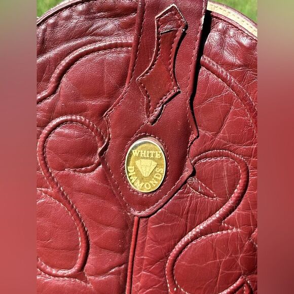 White Diamonds Eel Skin and Goat Leather Cowboy Western Boots Men's Size 6.5 EE - Picture 6 of 12